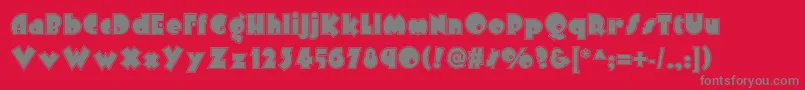 Arbuckleinlinenf-Schriftart – Graue Schriften auf rotem Hintergrund
