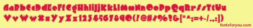 Arbuckleinlinenf Font – Red Fonts on Yellow Background