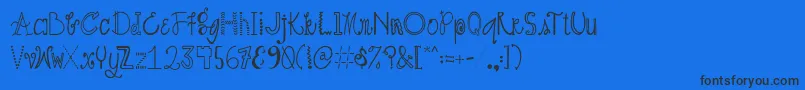 AustiebostCrazyDays Font – Black Fonts on Blue Background