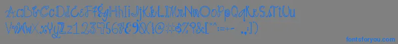 AustiebostCrazyDays Font – Blue Fonts on Gray Background