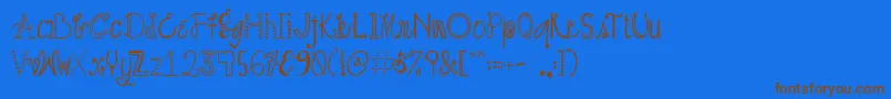 AustiebostCrazyDays Font – Brown Fonts on Blue Background