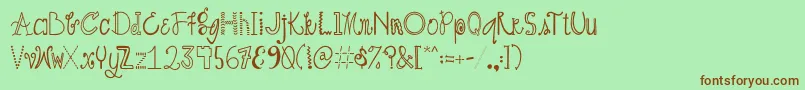 Шрифт AustiebostCrazyDays – коричневые шрифты на зелёном фоне