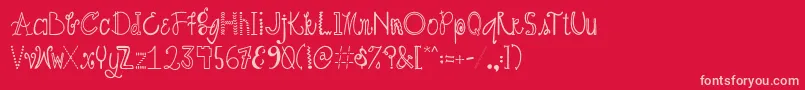 AustiebostCrazyDays Font – Pink Fonts on Red Background