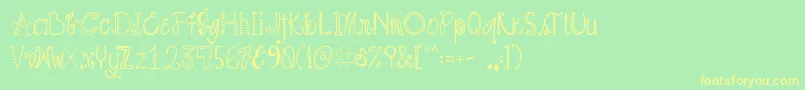 AustiebostCrazyDays Font – Yellow Fonts on Green Background