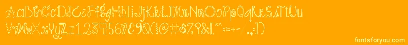 AustiebostCrazyDays Font – Yellow Fonts on Orange Background