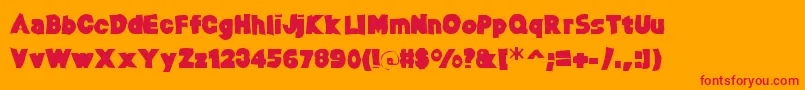 Baltargaunt-Schriftart – Rote Schriften auf orangefarbenem Hintergrund