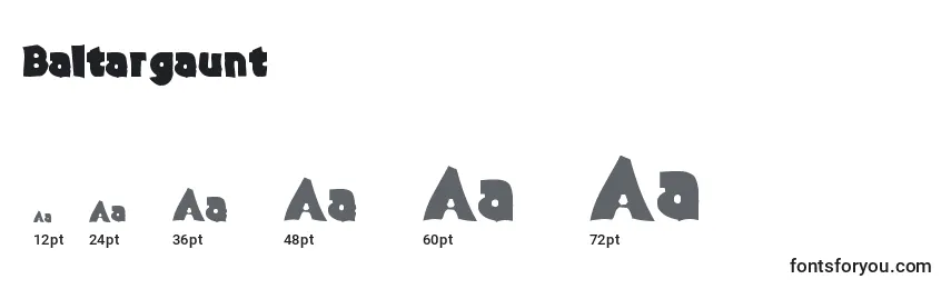 Baltargaunt Font Sizes