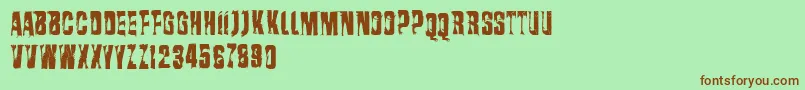 Vtksrasurada Font – Brown Fonts on Green Background