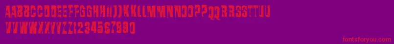 Vtksrasurada Font – Red Fonts on Purple Background