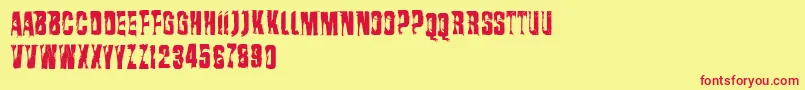 Vtksrasurada Font – Red Fonts on Yellow Background