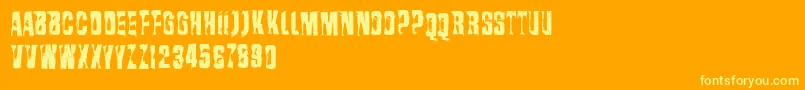 Vtksrasurada Font – Yellow Fonts on Orange Background