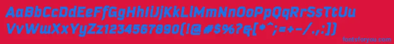 KautivablackprocItalic Font – Blue Fonts on Red Background