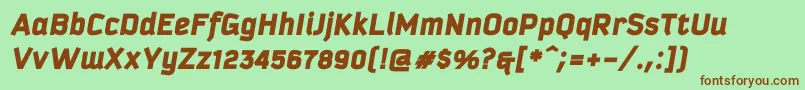 KautivablackprocItalic Font – Brown Fonts on Green Background