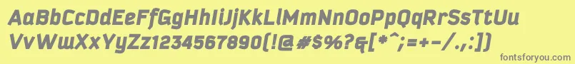 KautivablackprocItalic Font – Gray Fonts on Yellow Background