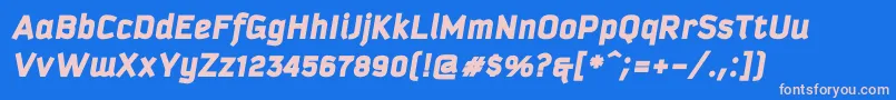 KautivablackprocItalic Font – Pink Fonts on Blue Background