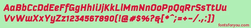 KautivablackprocItalic Font – Red Fonts on Green Background