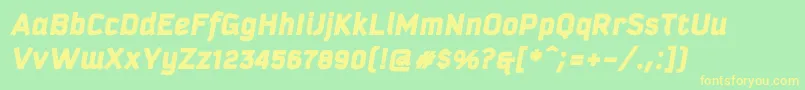 KautivablackprocItalic Font – Yellow Fonts on Green Background