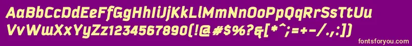 KautivablackprocItalic Font – Yellow Fonts on Purple Background