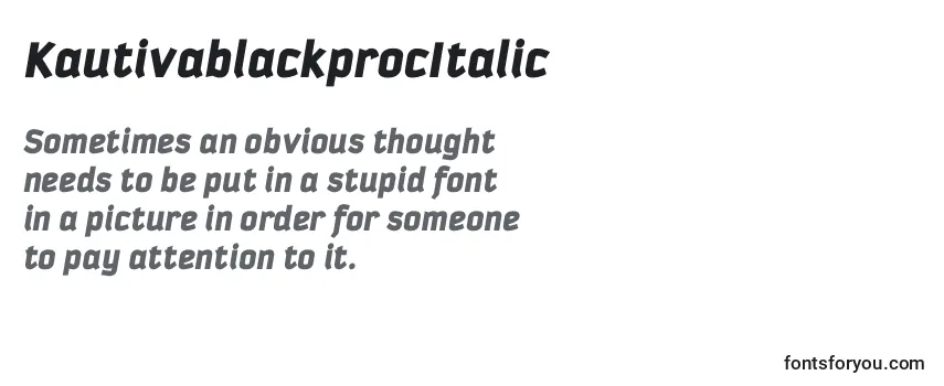 KautivablackprocItalic Font
