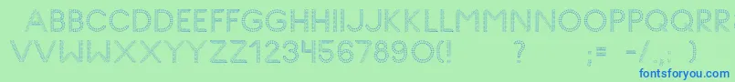 fuente GlyphStitch – Fuentes Azules Sobre Fondo Verde