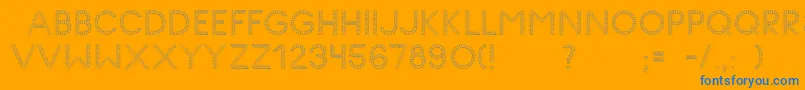 GlyphStitch-Schriftart – Blaue Schriften auf orangefarbenem Hintergrund