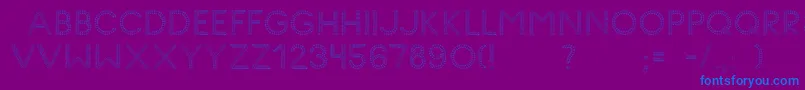 GlyphStitch-Schriftart – Blaue Schriften auf violettem Hintergrund