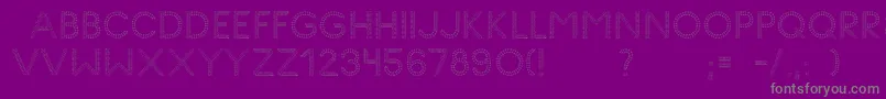 GlyphStitch-fontti – harmaat kirjasimet violetilla taustalla