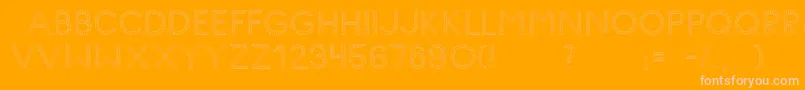 GlyphStitch-Schriftart – Rosa Schriften auf orangefarbenem Hintergrund