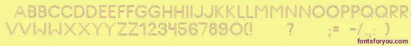 Fonte GlyphStitch – fontes roxas em um fundo amarelo