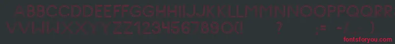 GlyphStitch Font – Red Fonts on Black Background