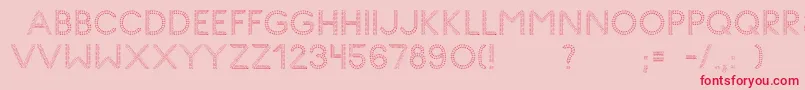 GlyphStitch-Schriftart – Rote Schriften auf rosa Hintergrund