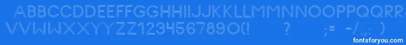 GlyphStitch-Schriftart – Weiße Schriften auf blauem Hintergrund