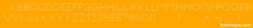 GlyphStitch-Schriftart – Weiße Schriften auf orangefarbenem Hintergrund