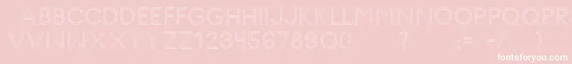 GlyphStitch-Schriftart – Weiße Schriften auf rosa Hintergrund