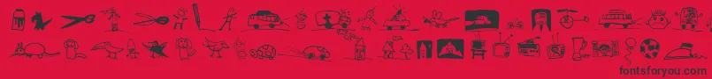 PfkidstuffRegular Font – Black Fonts on Red Background