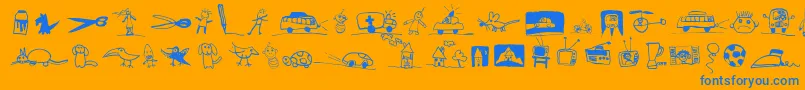 PfkidstuffRegular Font – Blue Fonts on Orange Background