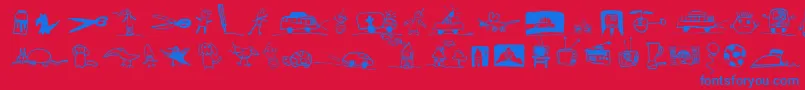 PfkidstuffRegular Font – Blue Fonts on Red Background