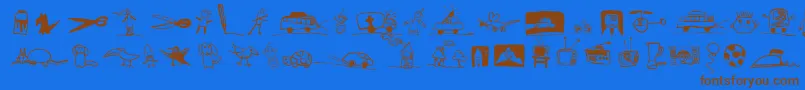 PfkidstuffRegular Font – Brown Fonts on Blue Background