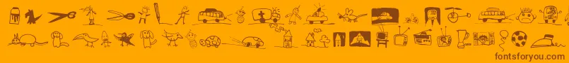PfkidstuffRegular Font – Brown Fonts on Orange Background