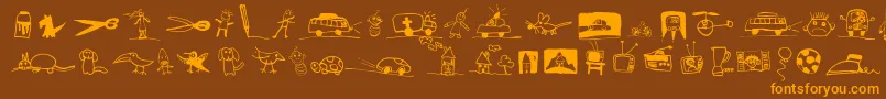 PfkidstuffRegular Font – Orange Fonts on Brown Background
