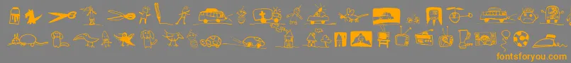 PfkidstuffRegular Font – Orange Fonts on Gray Background