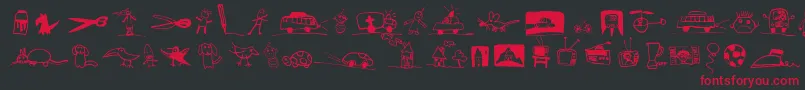 PfkidstuffRegular Font – Red Fonts on Black Background