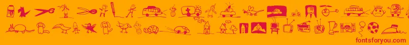 PfkidstuffRegular Font – Red Fonts on Orange Background