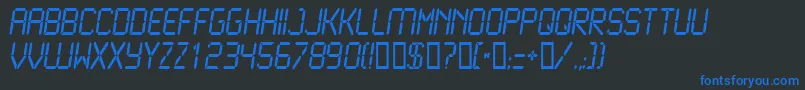 Lcd2n Font – Blue Fonts on Black Background