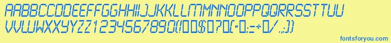 Lcd2n Font – Blue Fonts on Yellow Background