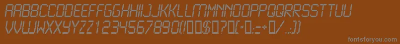 Lcd2n-fontti – harmaat kirjasimet ruskealla taustalla