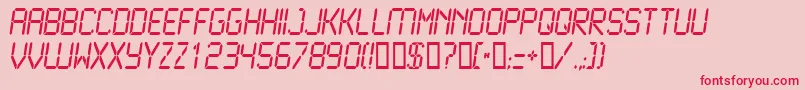 Lcd2n Font – Red Fonts on Pink Background