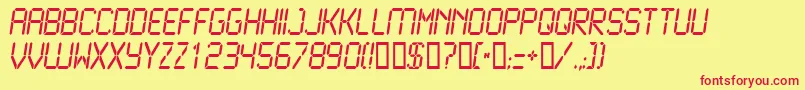 Lcd2n Font – Red Fonts on Yellow Background