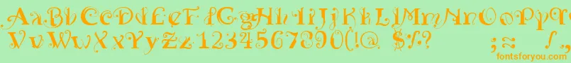 YedraPurpurea Font – Orange Fonts on Green Background