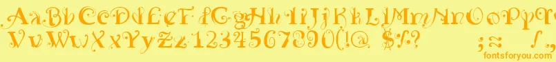 YedraPurpurea Font – Orange Fonts on Yellow Background